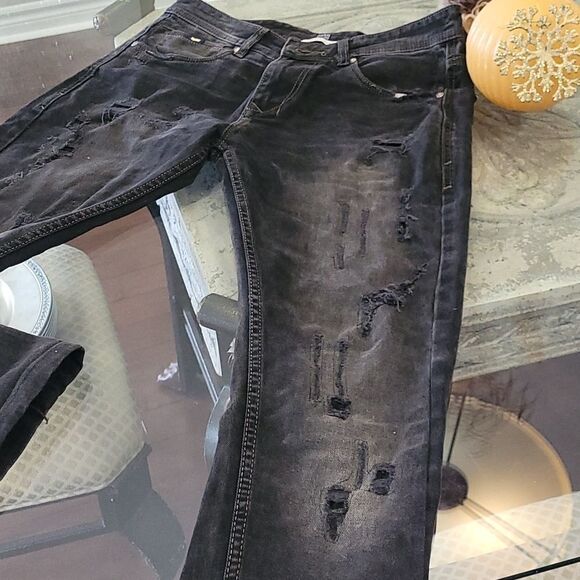 Gas BLACK DISTRESSED JEANS - Picture 6 of 9